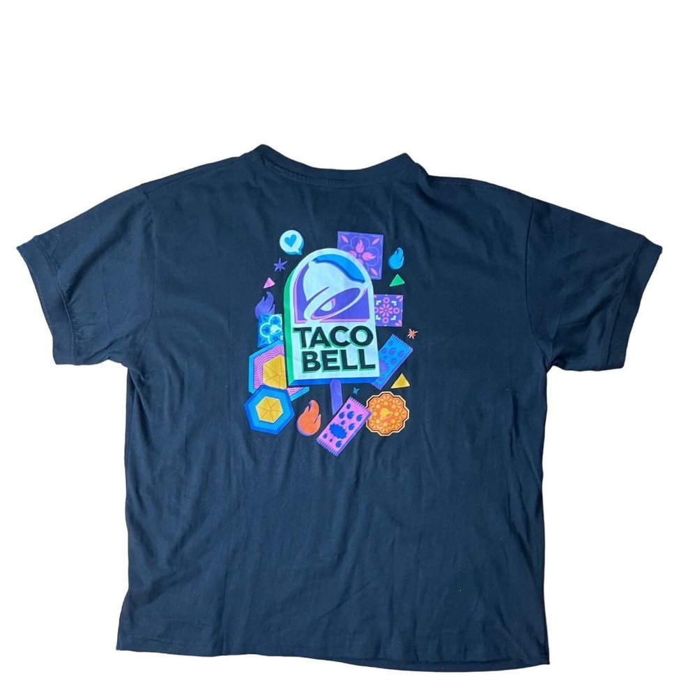 Taco Bell Uniform Shirt Mens L Henley Graphic Bell Drip Pullover
